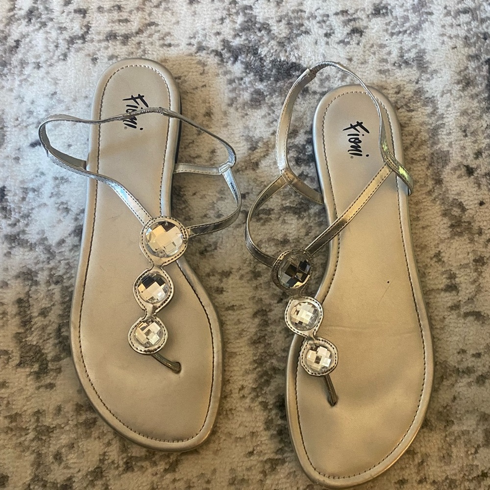 Silver sandals size 11
